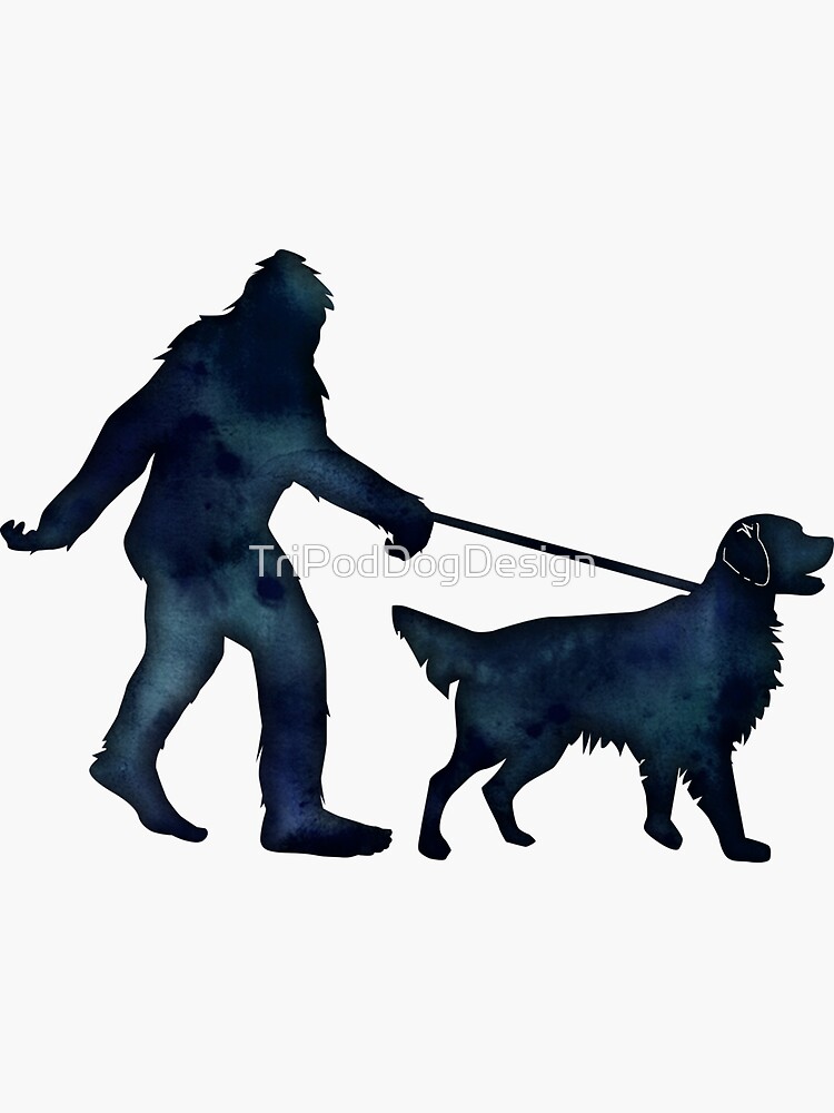 Bigfoot Walking Golden Retriever by TriPodDogDesign