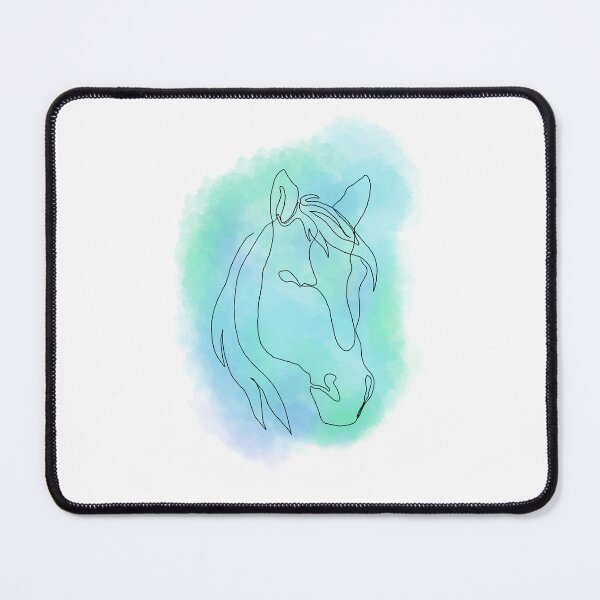 Item preview, Aqua Horse Line Art designed and sold by Ghost King Hollow.