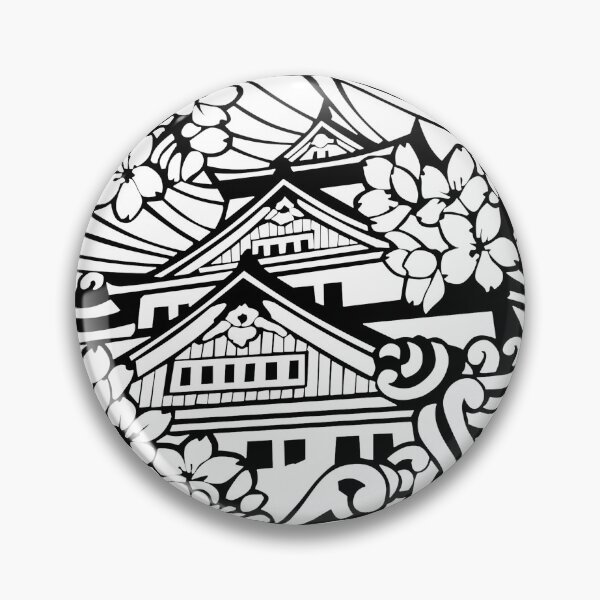 Item preview, Osaka Castle Drain Cover - Japan - white designed and sold by NuthatchDesigns.