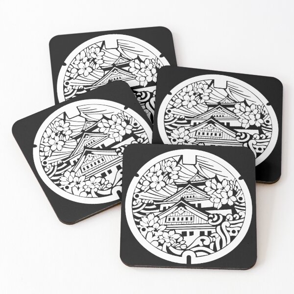 Item preview, Osaka Castle Drain Cover - Japan - white designed and sold by NuthatchDesigns.