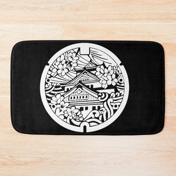 Item preview, Osaka Castle Drain Cover - Japan - white designed and sold by NuthatchDesigns.
