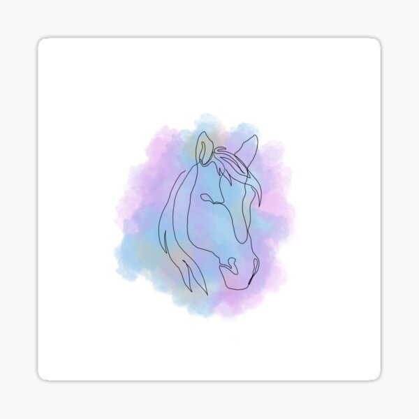 Aperçu de l'œuvre Dessin au trait cheval de barbe à papa créée et vendue par Ghost King Hollow.