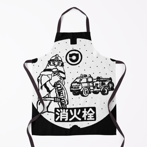 Item preview, Fireman with hose and truck on manhole in Japan designed and sold by mattraski.
