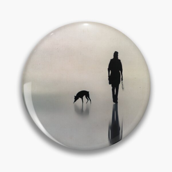Item preview, A silhouette of a man walking his dog  designed and sold by Ingrid Beddoes Photography.