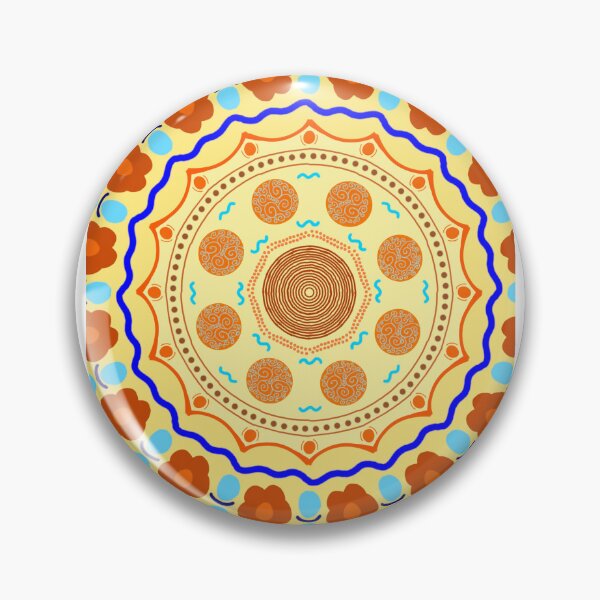 Item preview, Orange and Blue Geometric Mandala designed and sold by ArtByBade.