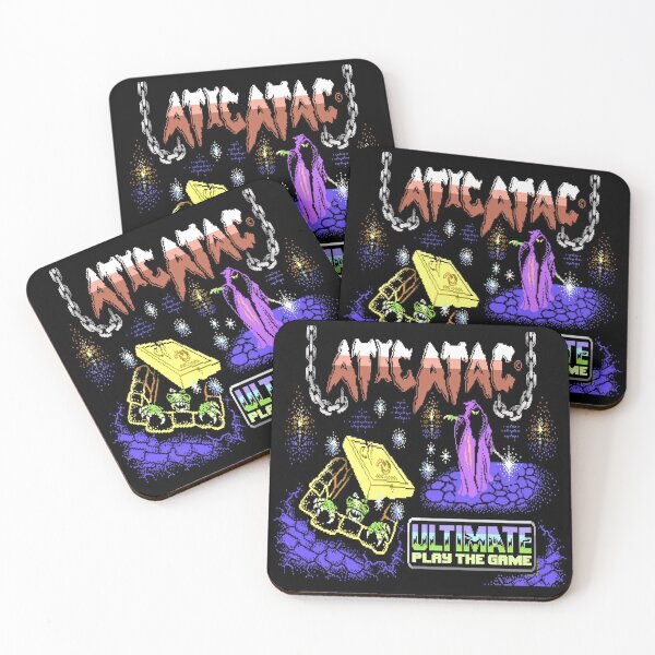 Item preview, Atic Atac 1980s Vintage 8 Bit Pixel Poster Video Computer Game Cover Art designed and sold by Maljonic.