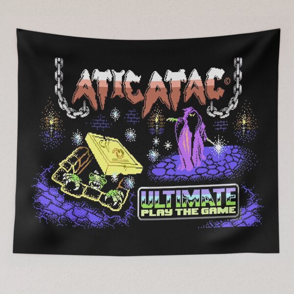 Item preview, Atic Atac 1980s Vintage 8 Bit Pixel Poster Video Computer Game Cover Art designed and sold by Maljonic.