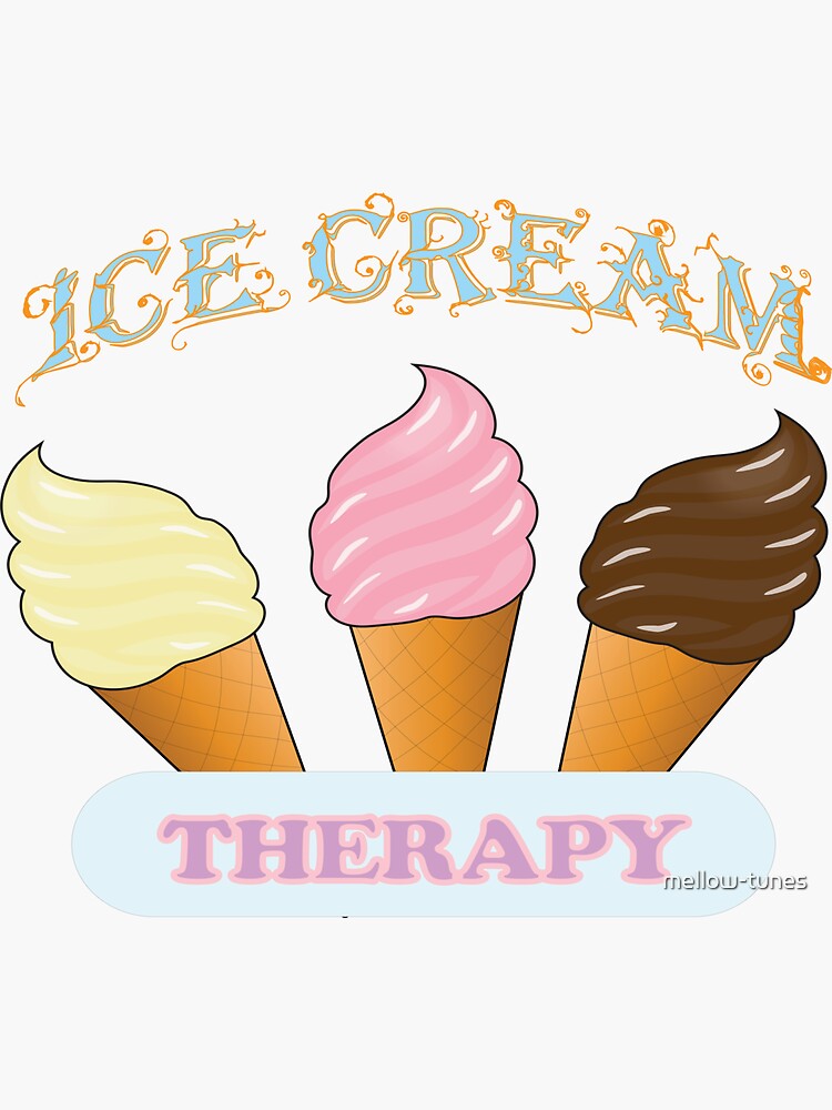"IceCream Therapy" Sticker for Sale by mellowtunes Redbubble
