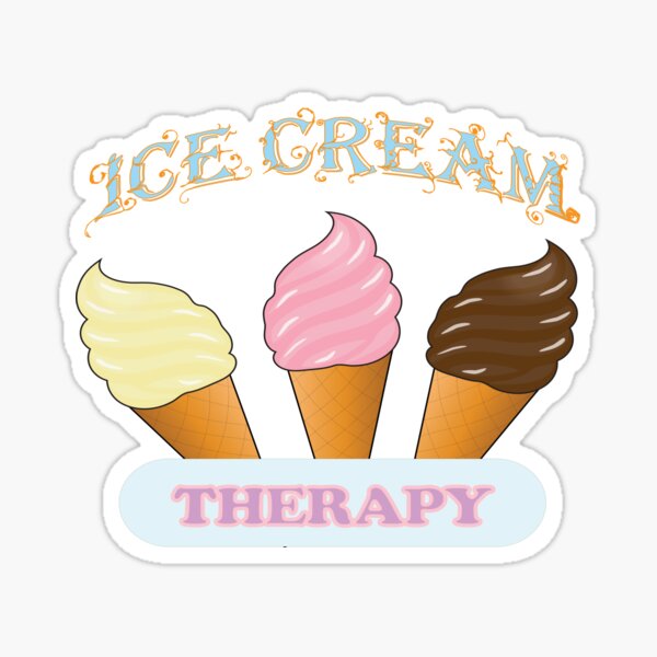 "IceCream Therapy" Sticker for Sale by mellowtunes Redbubble