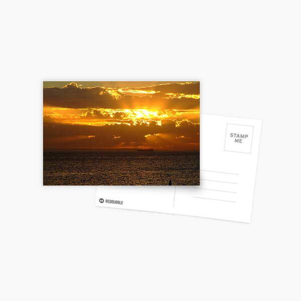 sunset ship Postcard