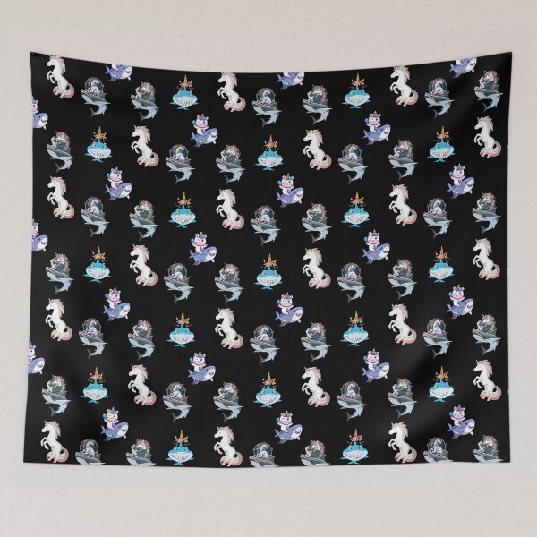Item preview, Paquetes de pegatinas de unicornios montados en tiburones: paquetes de pegatinas de tiburones y unicornios designed and sold by HStudioPrints.