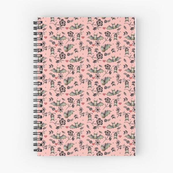 Item preview, Cute Bats | Pink Floral Pattern with Bats and Hearts designed and sold by rebekahandco.