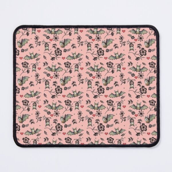Item preview, Cute Bats | Pink Floral Pattern with Bats and Hearts designed and sold by rebekahandco.