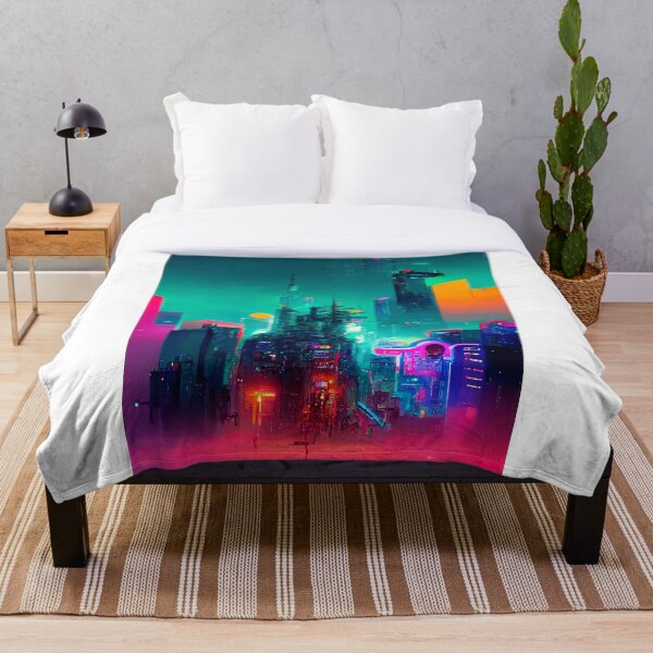 Item preview, Colorful multicolored bright picture. Painted bright multicolored futuristic city. designed and sold by savagerus.