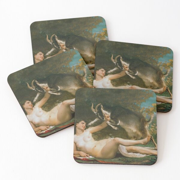 Item preview, A Bacchant and a Goat  - William-Adolphe Bouguereau designed and sold by Vintage Designs +.
