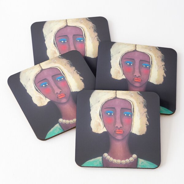 Item preview, Pretty Girl with Blue Eye Shadow designed and sold by Linda Truskett Art.