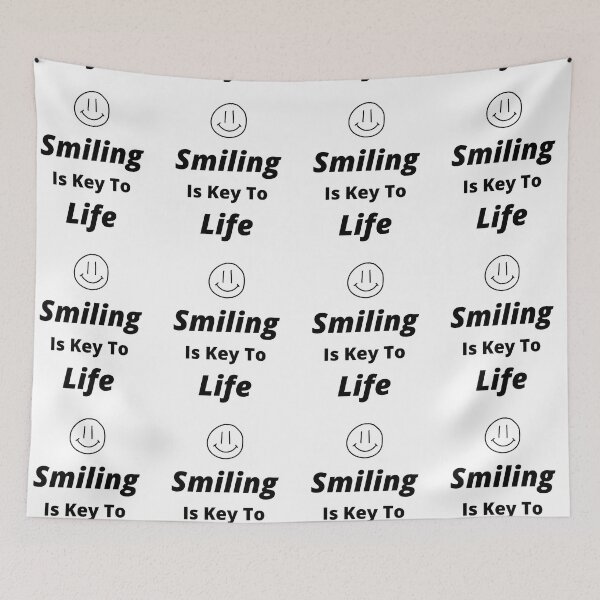 Item preview, Smiling is a key to life, perfect, joyful, beautiful, positive, universal, and key to life quote designed and sold by Isheshop.