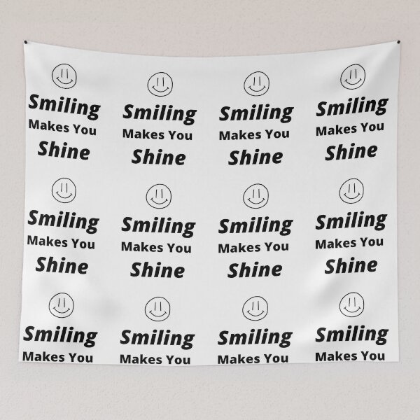Item preview, Smiling makes you shine, perfect, joyful, beautiful, positive, universal, and key to life quote designed and sold by Isheshop.