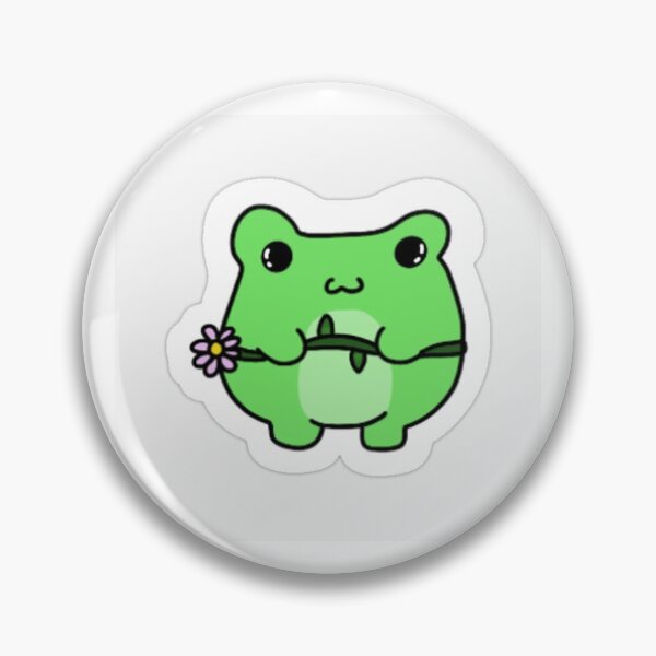 Item preview, Cute frog holding a flower sticker  designed and sold by Stickerxblossum.