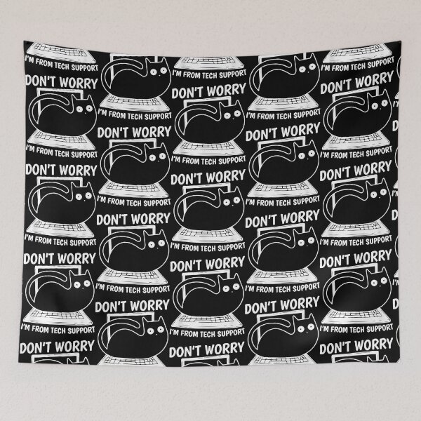 Item preview, Don_t Worry I_m From Tech Support Design For Black Cat Owner designed and sold by SouthWestPrint.