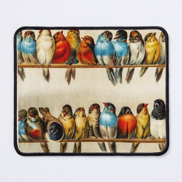 Item preview, Vintage Perch Of Birds, Watercolor Hector Giacomelli A Perch Of Birds, Hector Giacomelli A Perch Of Birds Antique Illustration, Watercolor Wooden Perch of Birds designed and sold by Trendymotion.