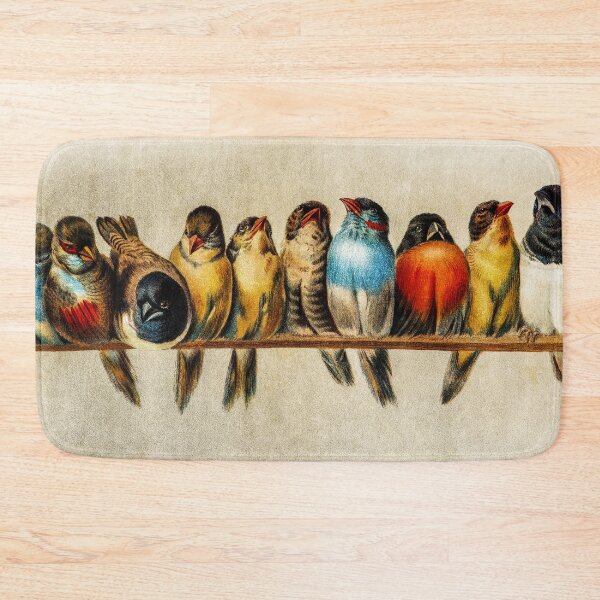Item preview, Vintage Perch Of Birds, Watercolor Hector Giacomelli A Perch Of Birds, Hector Giacomelli A Perch Of Birds Antique Illustration, Watercolor Wooden Perch of Birds designed and sold by Trendymotion.