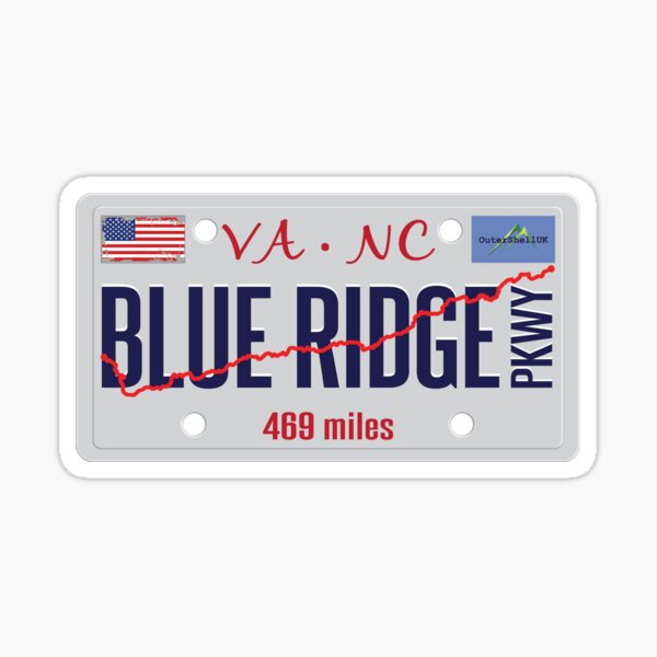 Item preview, Blue Ridge Parkway Virginia North Carolina Motorcycle LP Sticker T-Shirt 02 designed and sold by OuterShellUK.
