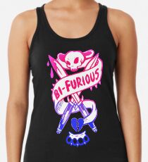 bi furious bisexual 2017 rainbow cute Racerback Tank Top