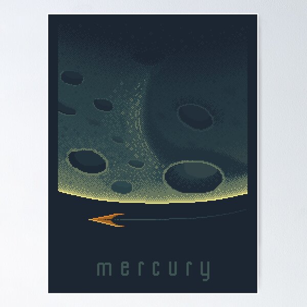 Mercury Space Tourism Travel Poster Poster