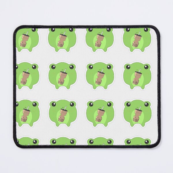 Item preview, Adorable frog holding boba designed and sold by Stickerxblossum.