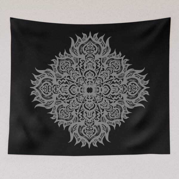 Item preview, Monkey Totem Mandala Black and Grey designed and sold by relkcruts.