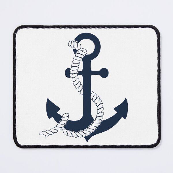 Item preview, Nautical blue anchors with blue and white stripes designed and sold by IoanaHraball.