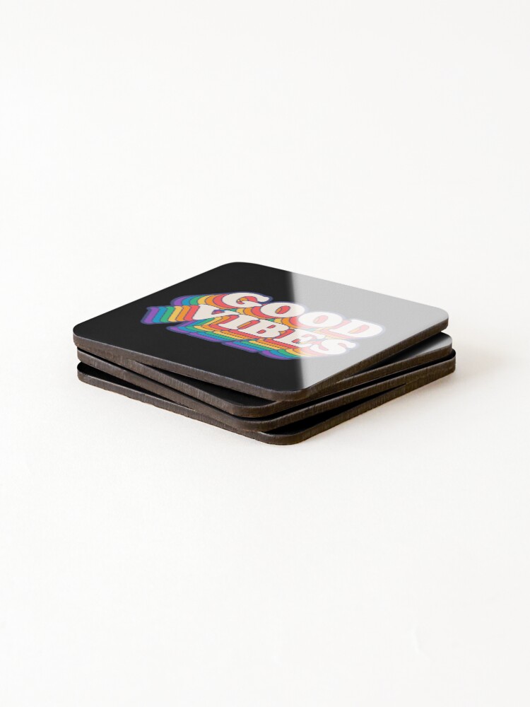 Alternate view of Good Vibes Rainbow Colors Coasters (Set of 4)
