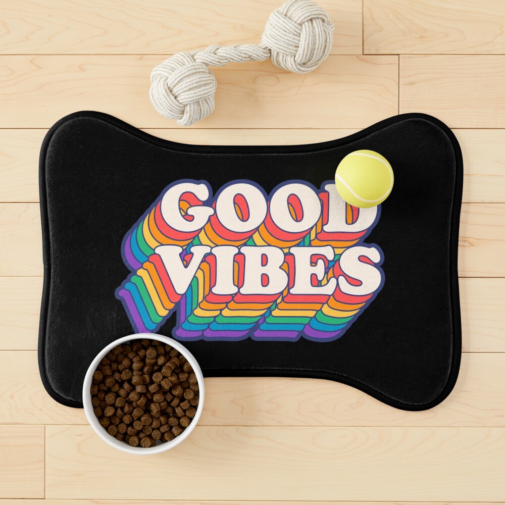 Good Vibes Rainbow Colors Pet Mat