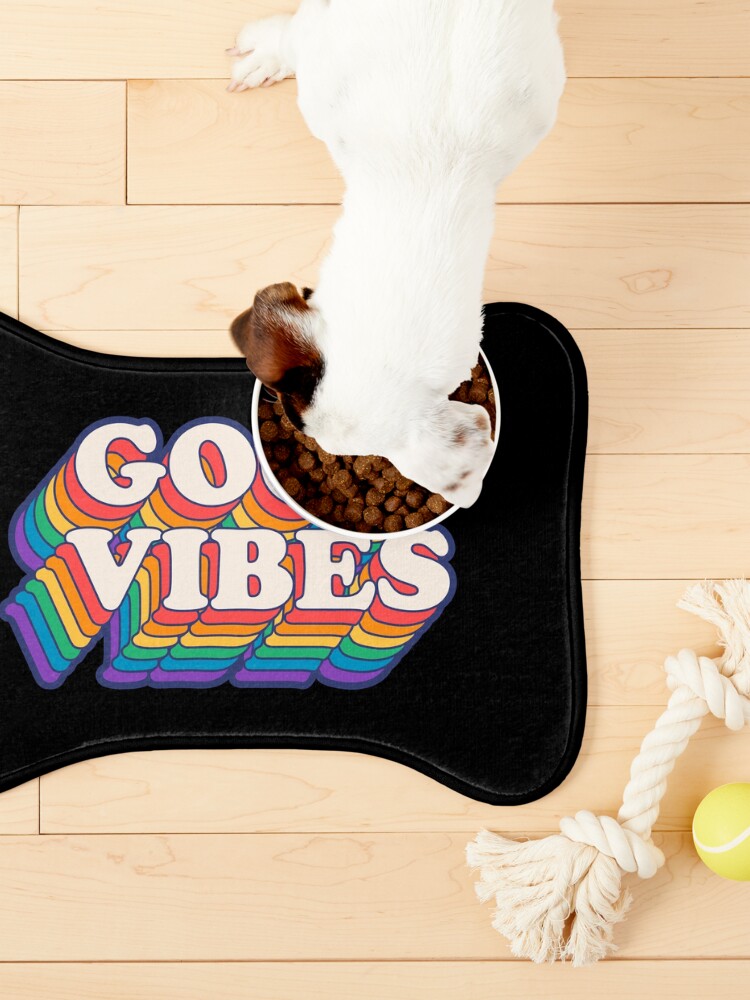 Alternate view of Good Vibes Rainbow Colors Pet Mat