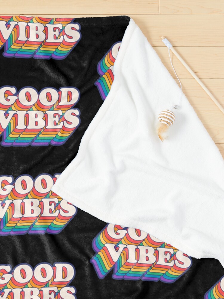 Alternate view of Good Vibes Rainbow Colors Pet Blanket