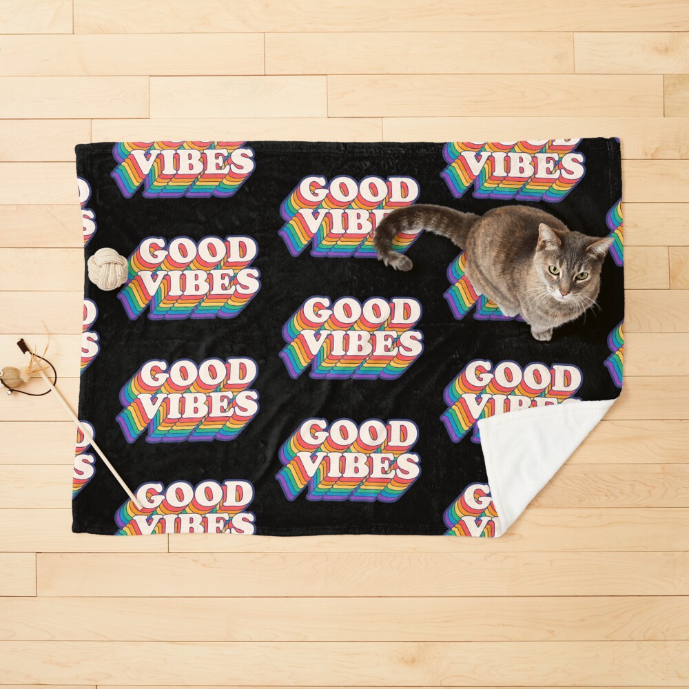 Good Vibes Rainbow Colors Pet Blanket