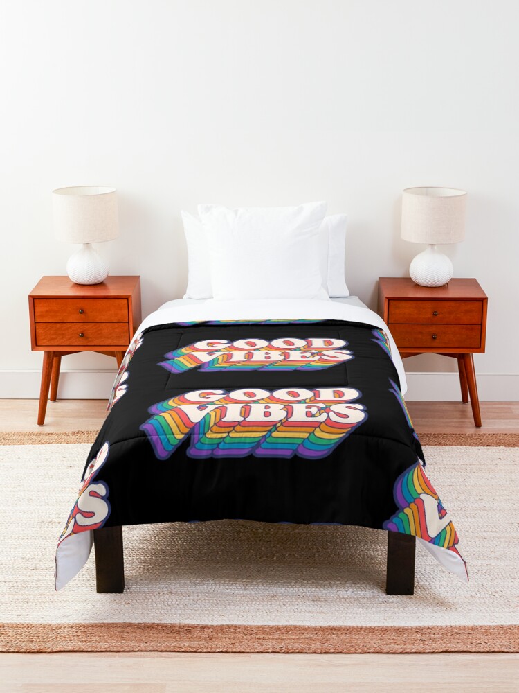 Alternate view of Good Vibes Rainbow Colors Comforter