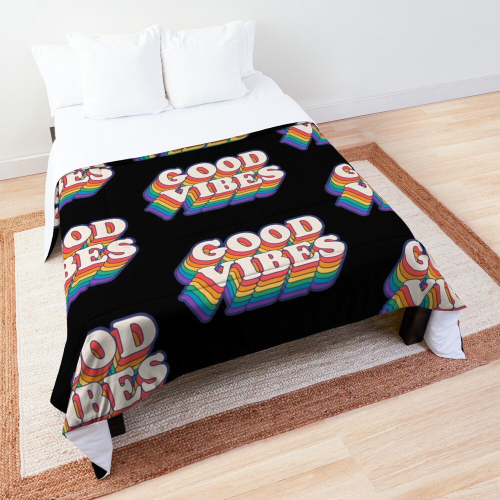 Good Vibes Rainbow Colors Comforter