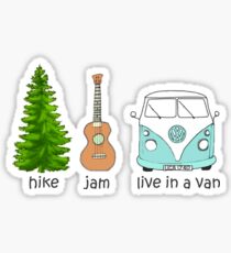 Hike, Jam, Live In A Van Wanderlust Sticker