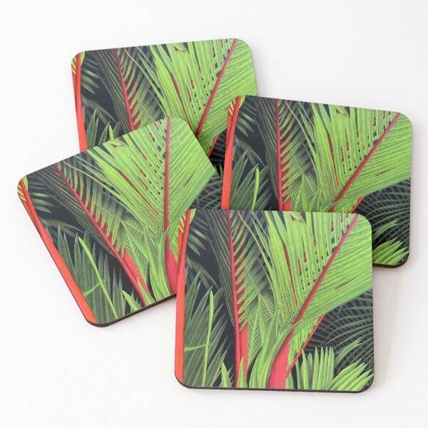 Item preview, Red Tropical Palms - Exotic and Colorful Illustration designed and sold by Ambiance Sauvage.