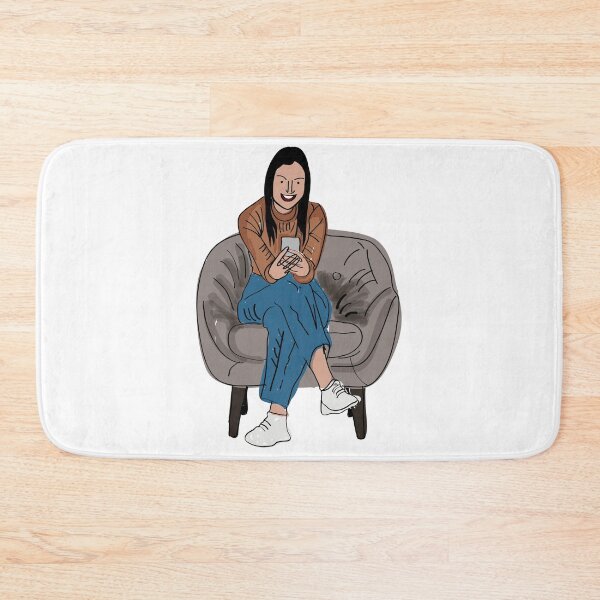 Item preview, Happy woman using cellphone, chatting on the internet designed and sold by KARTICK DUTTA.