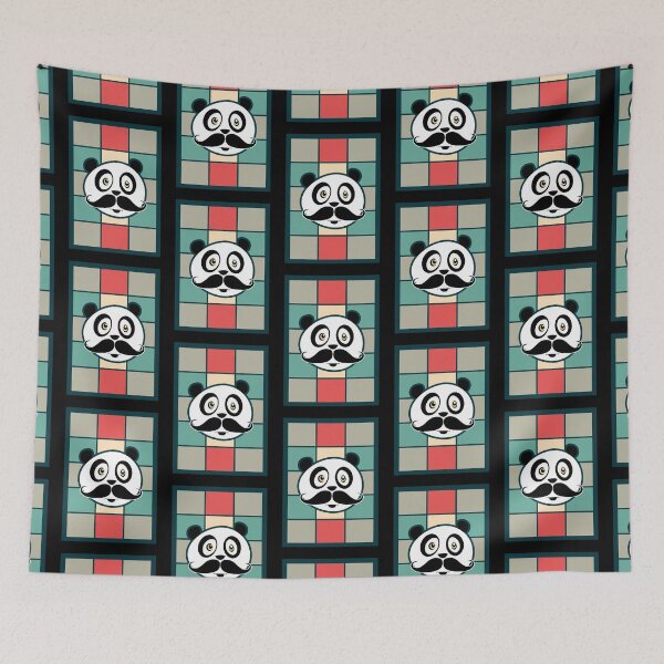 Item preview, Mustache Panda (Pattern 5) designed and sold by Adamzworld.