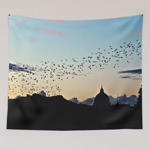 Item preview,  Murmuration Starlings Flock Birds Sunset Rome Italy designed and sold by Anna Lemos.