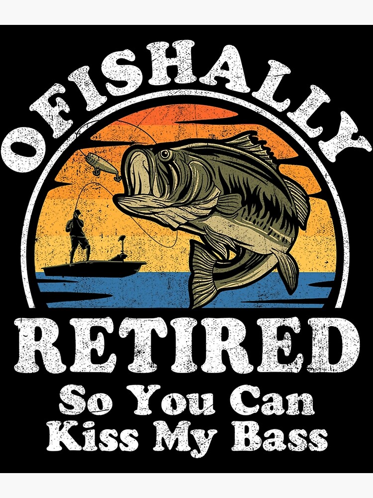 Ofishally Retired Funny Bass Fishing Retirement Gift For Men | Greeting Card