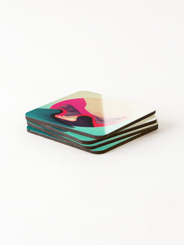 Thumbnail 4 of 5, Coasters (Set of 4), Dynamic Abstract Number 2 designed and sold by Left-Hand-Tree.