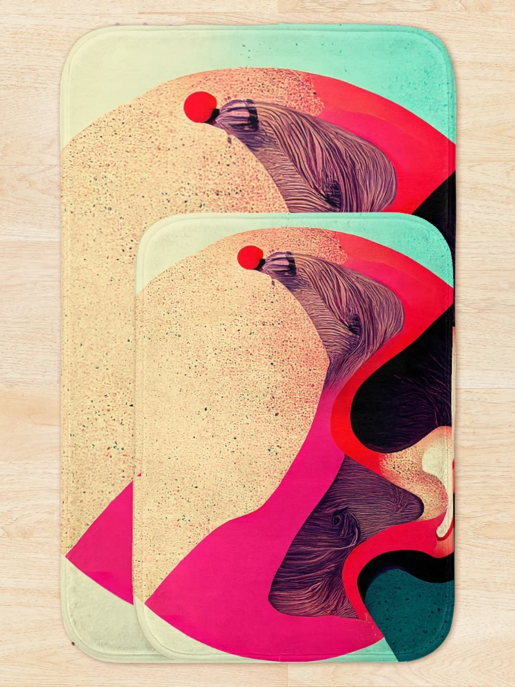 Thumbnail 5 of 6, Bath Mat, Dynamic Abstract Number 2 designed and sold by Left-Hand-Tree.