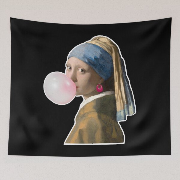 Item preview, Girl with the plastic earrings designed and sold by BumbleBearArtUK.