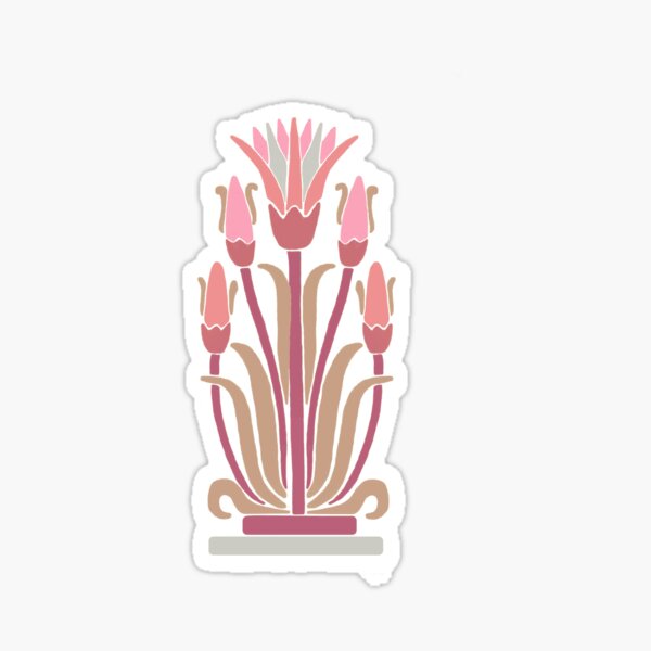Item preview, pharaonic lotus flower old pink , vintage style 2, street art Egypt designed and sold by art-of-egypt.