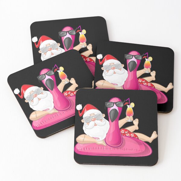 Item preview, Christmas in July Santa Hawaii Flamingo Summer Vacation designed and sold by CarlaHerold.